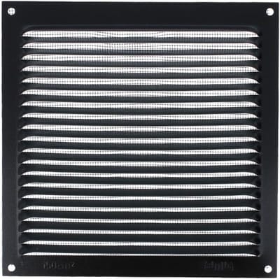 Zwarte Aluminium Ventilatie Rooster met Anti-Insectennet Vierkant
