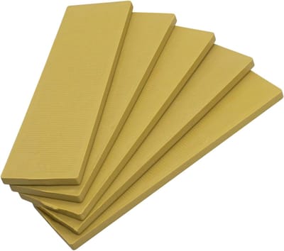 Kunststof Platte Shims - Beglazing Verpakkers - Nivelleren Kozijnen - Stapelbaar Ontwerp - 40x100mm 4mm Dik - Geel