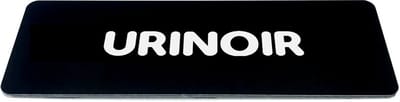Deurbordje met Tekst urinoir - Zwart/wit met ronde letter - Formaat 150mm x 50mm x 1,6mm - zelfklevend