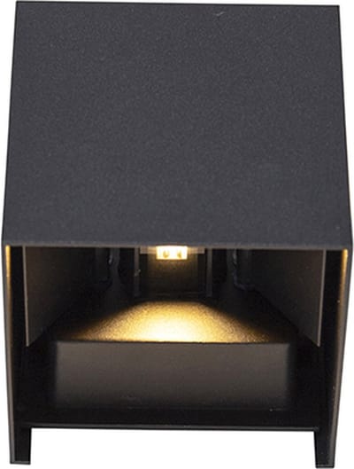 QAZQA edwin - Moderne LED Buitenlamp met stopcontact voor buiten - 1 lichts - D 10 cm - Zwart - Woonkamer | Slaapkamer | Keuken