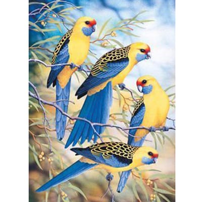 Peinture diamant thème oiseau, broderie complète 5D, rond, à faire soi-même, strass, mosaïque, décor 20X30CM beige