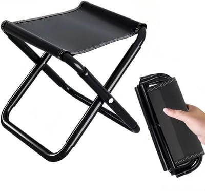 SnelShoppen - Lichtgewicht Aluminium Stoel - Vouwbare Jachtkruk - Outdoor Mini Stoel met Rits Draagtas voor Wandelen, Vissen, Picknick, Backpacken