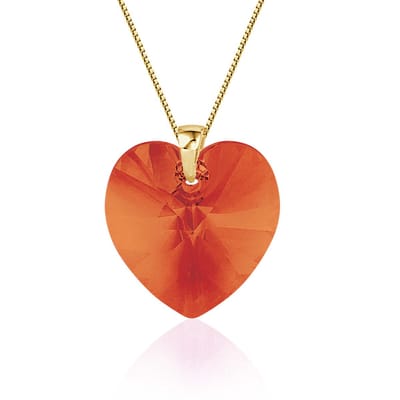 Montebello Ketting Posidonia HG107 - Swarovski Hart - 925 Zilver Verguld - Ø18mm - 45cm