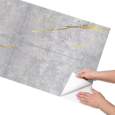 Coloray Meubel Wrap Folie - Grijs Meubelfolie - 65x130 cm - Decoratiefolie Zelfklevend Stenen elegantie - Meubelfolie Zelfklevend - Minimalist Meubelfolie - Wrapfolie Keuken - Wanddecoratie - Texturen