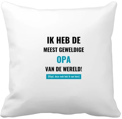 Akyol - ik heb de meest geweldige opa van wereld (klopt, deze mok heb ik van hem) Kussen hoes - Opa - de meest geweldigste opa - verjaardagscadeau - verjaardag - cadeau - cadeautje voor opa - opa artikelen - kado - geschenk - gift - 40 bij 40 cm