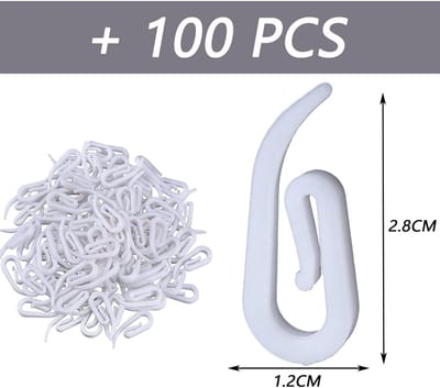 10M Plooiband Gordijnband Gardinenband Curtain Header Tape, met 100 stuks vouwhaken [A]