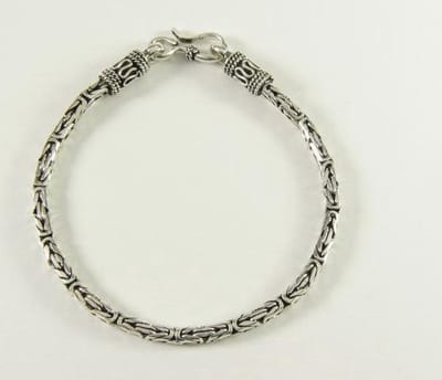 Fijne zilveren armband met koningsschakel - 18 cm