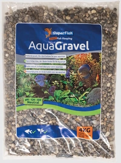 SuperFish Aqua Grind Vulcano aquariumgrind 2-5 mm | zwart-grijs | 4 kg | bodembedekking