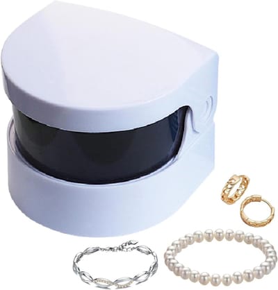 Sieraden Reiniger - Ultrasoon Apparaat - Sieraden Polijsten - Lage Geluidsniveau - 9.2 x 8.2 x 7.3 cm - Wit