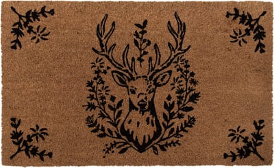 Clayre & Eef Deurmat 75x45 cm Bruin Kokos Hert