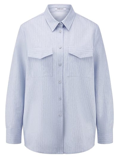 Blouse lange mouwen Van Peter Hahn blauw