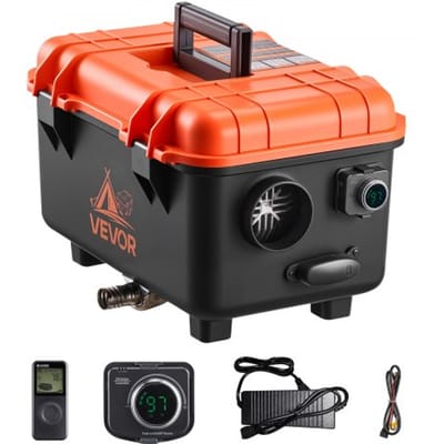VEVOR Diesel Luchtverwarmer 5-8KW DC 12 V/24 V Draagbare Standkachel (Alles-in-één) met Afstandsbediening en LCD-scherm, Laag Geluidsniveau, 4 L Brandstoftank voor Vrachtwagens Campers