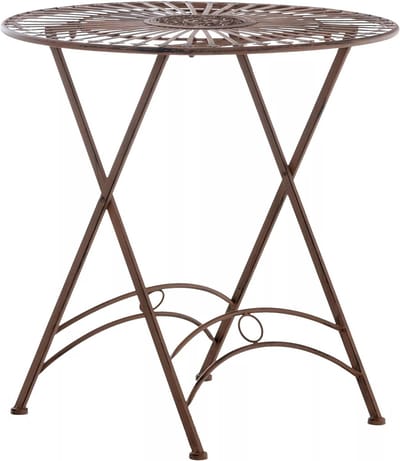 Metalen Tuintafel - Bistrotafel Balkon - Buiten Dineren - Handgemaakt IJzer - 71x71x71cm - Bruin