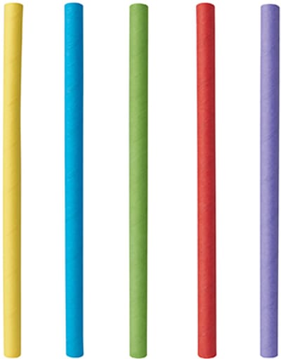 500 Cocktail drinkrietjes, papier Ø 7 mm · 15 cm assorti kleuren