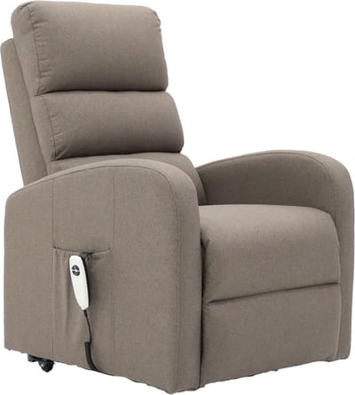 Relaxfauteuil Lenny Taupe - Stof - Zithoogte 49 cm - Zitdiepte 52 cm
