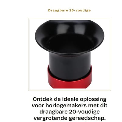 Dailygoods- Vergrootglas 20-voudige vergroting - Draagbaar - Slagvast - Optisch glas - Aluminiumlegering - Professioneel gereedschap voor horlogemakers - Loep