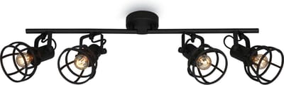 Briloner - KORBO BLACK - Spotlight - 4 flams - draai- en zwenkbare spots - lampen niet inbegrepen - max. 25W - IP20