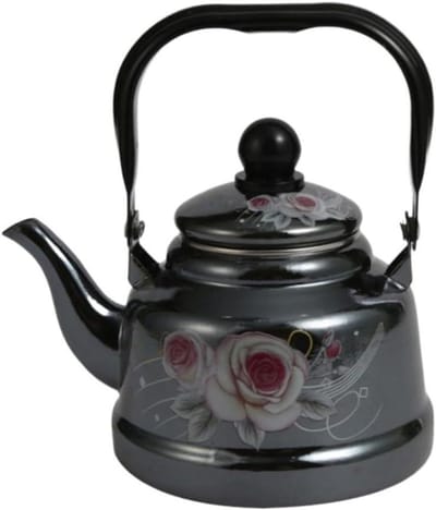 Theepot Waterkoker - Koffie Decoratie - Drankjes Bereiden - Fluit bij Kookpunt - 1.1L Capaciteit - Zwart