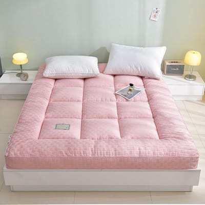 Opvouwbaar Matras - Slaapmat Kamperen - Comfortabel Slapen - Driedimensionaal Quilten - 90x190cm - Roze