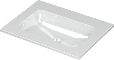 INK® Aspekt wastafel porselein centraal zonder kraangat 60x45x1,5cm, glans wit