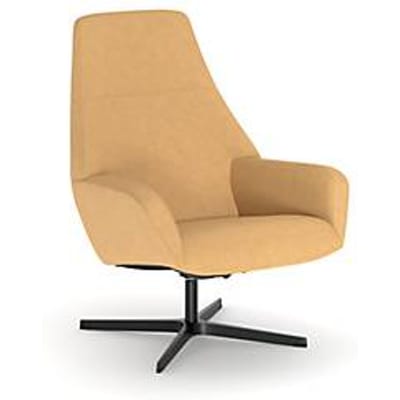 Nowy Styl draaistoel Barrique, met armleuningen, B 540 x D 515 x H 410 mm, polyester bekleding/aluminium, messinggoud/zwart