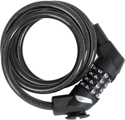 Fietsslotmet kabel, zwart, lengte 1,2 meter