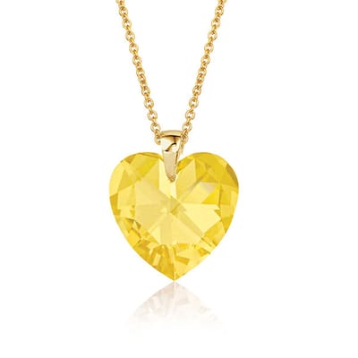 Montebello Ketting Fleur HG552 - Swarovski Hart - 925 Zilver Verguld - Ø14mm - 50cm