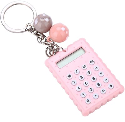 Dailygoody - Sleutelhanger Rekenmachine - Pocket Calculator - Creatief Ontwerp - Roze - Draagbaar en Handig - Geschikt voor Kinderen en Studenten
