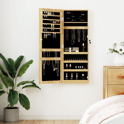 vidaXL - Sieradenkast - met - spiegel - wandgemonteerd - 37,5x10x106 - cm