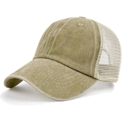 Zomer Wassen Net Hoed Baseballpet Buiten Zonbescherming Oude Baseballpet Ademende Zonbescherming Visserijhoed M（56-58cm）