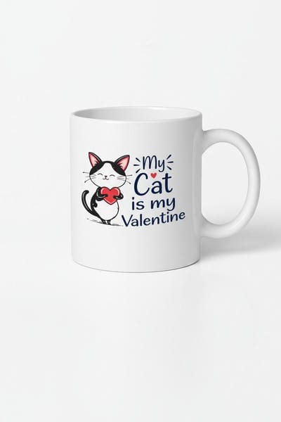 Valentijn Katten Mok 'My Cat is my Valentine' | Origineel Cadeau Kattenliefhebber