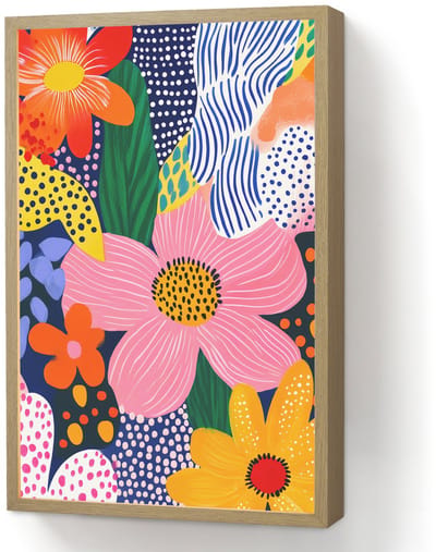 Wandlamp 40x60 cm - Oplaadbaar - Kleurrijk - Bloemen - Abstract - Stippen - Wandlampen binnen woonkamer - Slaapkamer lamp - Decoratieve nachtlamp - Vloerlamp draadloos