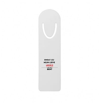 Hacebo® - omdat jij mijn lieve vriendje bent metalen boekenlegger - Vriend/vriendin - de liefste vriend - valentijnsdag - verjaardag - cadeautje voor vriendje - kado - geschenk Bladwijzer boekenleggers - 12.7 cm x 3.2cm