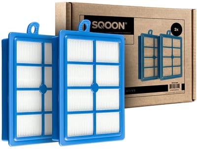 SQOON® HEPA Filterset ( 2x ) geschikt voor stofzuigers van Philips, AEG & Electrolux - - 2 STUKS - Gelijk aan model: FC8031- NL Brievenbus zending - Niet thuis wel ontvangen