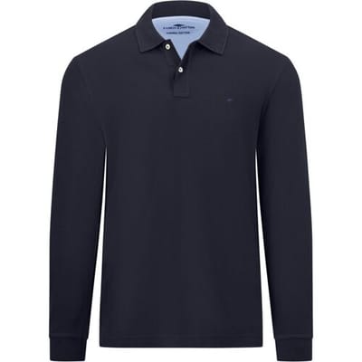 Fynch-Hatton Polo Uni Color Longsleeve Supima Cotton Navy / male