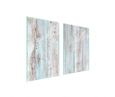 TMK ArtDeko - Houten Keukenbeschermplaat - 35+30 x 52 cm - Tempered Glas