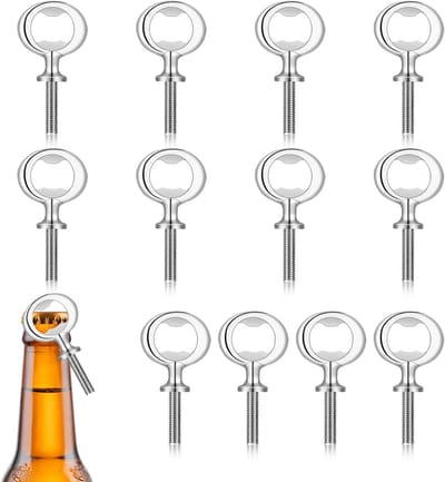 SnelShoppen - 12 Stuks Flesopener Set - Metalen Bierflesopener met Schroefdraad - Ideaal voor Bruiloft, Thuis, Pub en Outdoor - Duurzaam en Handig
