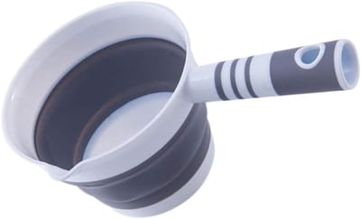 Opvouwbare waterlepel met lange handgreep voor keuken, badkamer en tuinaccessoires in grijs