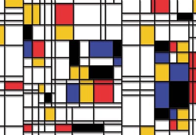 Fotobehang Mondrian Modern Art | XL - 208cm x 146cm | 130g/m2 Vlies