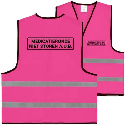 Medicatie hesje roze | voor- en achterkant bedrukt