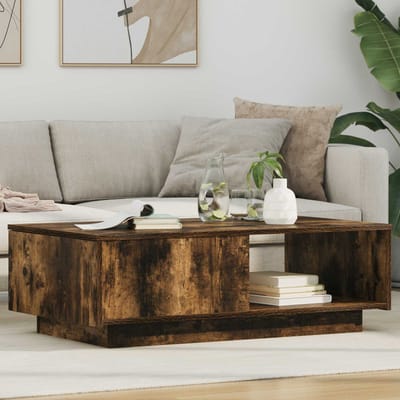 vidaXL - Salontafel - Rook - Eiken - 95 - x - 55 - x - 31 - cm - Bewerkt - hout