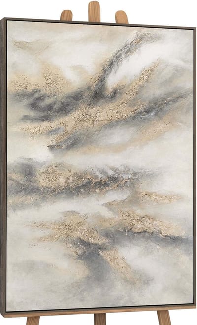 Canvas schilderij handgeschilderd cloudy melody abstract – YS-Art Gallery – Luxe wanddecoratie voor woonkamer – Modern schilderij voor slaapkamer en hal