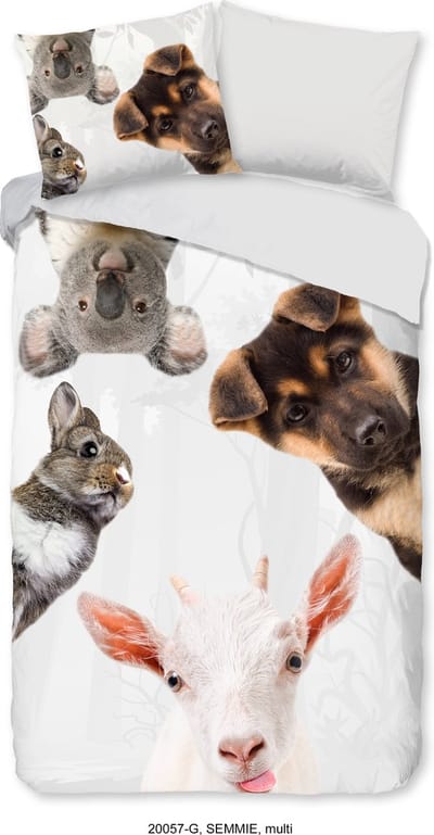 Good Morning dekbedovertrek dieren - 1 persoons 140x200/220 cm - Multi - 100% Katoen renforc�