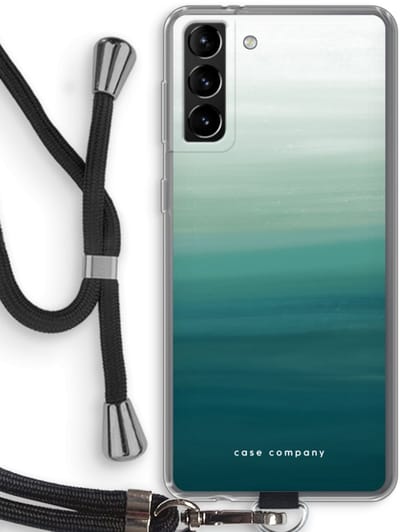 Case Company® - Hoesje met koord geschikt voor Samsung Galaxy S21 Plus hoesje met Koord - Ocean - Telefoonhoesje met Zwart Koord - Bescherming aan alle Kanten en Over de Schermrand