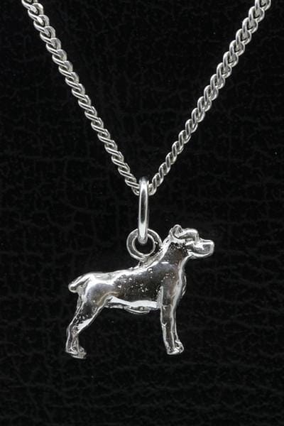 Zilveren Cane corso oren gecoupeerd ketting hanger - klein