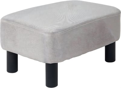 DnA® Voetenbankje Of Poef - Hockers En Poefen - Poef Rond - Lichtgrijs - ‎42cm x 29cm x 23cm