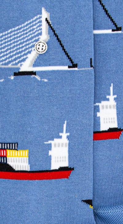 Alfredo Gonzales Rotterdam Sokken AG-Sk-ROT-01 113 Light Blue/Red XS(35-37)
