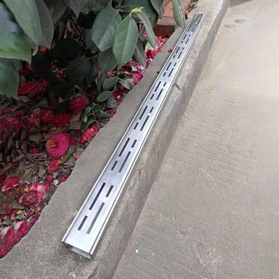 Afvoerrooster RVS - Drainagegoot Terras - Buitenruimte Droog - Bladfilter Systeem - 100cm Lengte - Zilver