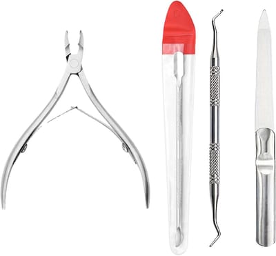 Professionele set van 4 roestvrijstalen nagelknippers voor teennagels, ideaal voor ingegroeide en dikke nagels, perfect voor manicure en pedicure