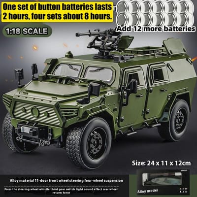 1:18 Dongfeng M-Terrain Swat Off-Road Speelgoed Legering Diecast Model Geluid En Licht Speelgoed Groot Voertuig Ornament Cadeau Voor Kind Jongen Speelgoed